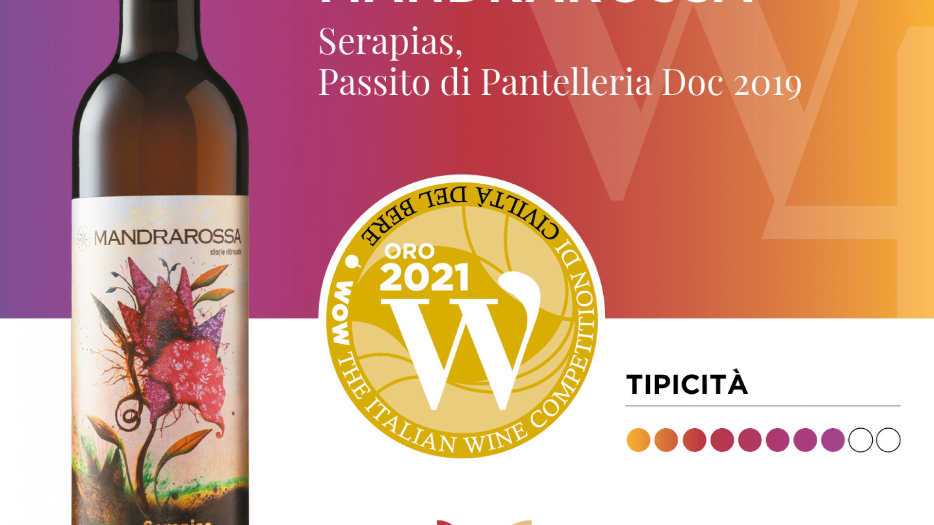 Civiltà del bere awarded Serapias Passito di Pantelleria Doc 2019 with gold medal